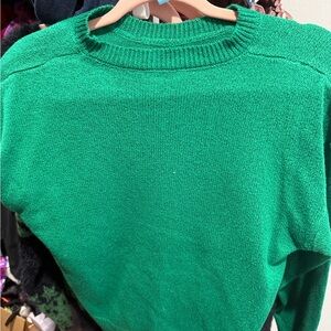 SHEIN Vibrant Green Crew Neck Sweater